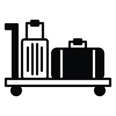 luggage icon vector or logo illustration outline black color style