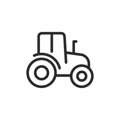 Tractor, linear style icon. agricultural machinery and mechanization of farming work. Editable stroke width.