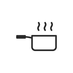 Cooking pot, linear style icon. kitchenware and cooking. Editable stroke width