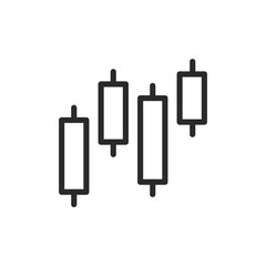 Candlestick chart, linear style icon. financial data and market analysis. Editable stroke width