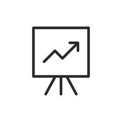 Upward trend chart, linear style icon. growth or positive trend. Editable stroke width.
