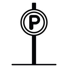 parking icon vector or logo illustration outline black color style