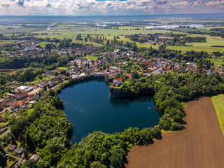 Heart Shaped lake in Germany, Drone Aerial Shot