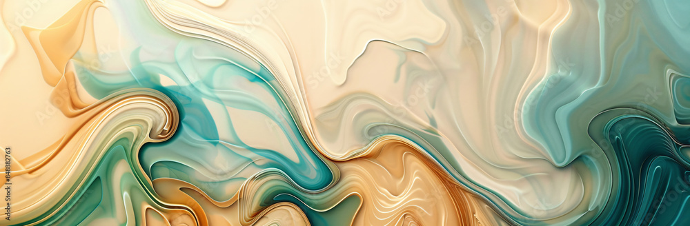 Poster abstract wavy background with muted colors, elegant curves and fluid lines. the pattern is made of s