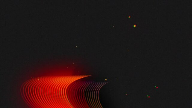 A "stranger things" style gradient animation in 4k 30fps with multiple lines being revealed and unrevealed, with noise and rgb split giving it a retro feeling.
