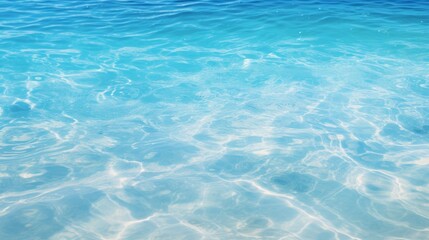 Obraz premium close-up tropical beach water pattern background with vibrant blue water, sunlight reflecting off the surface, and a sense of endless possibilities and freedom.