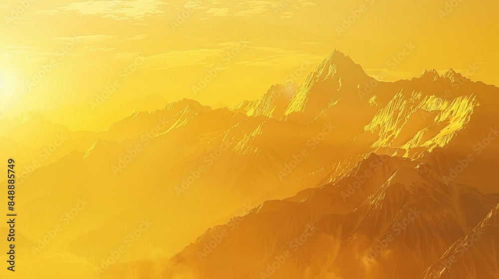 Canvas Prints Golden sky and mountains at sunrise and sunset