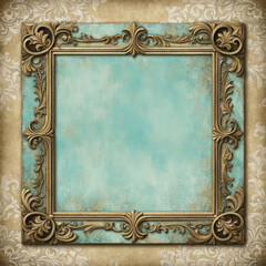 Vintage antique gold frame with wear imperfections