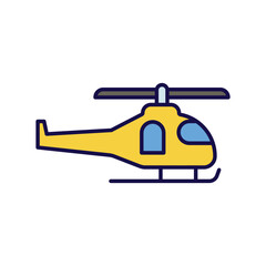 helicopter icon with white background vector stock illustration