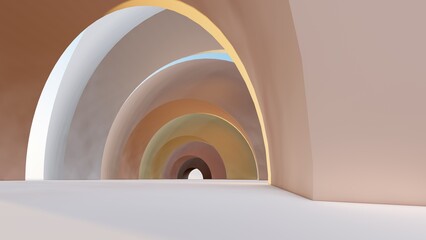 Obraz premium Abstract architecture background arched interior 3d render