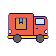 delivery truck icon with white background vector stock illustration