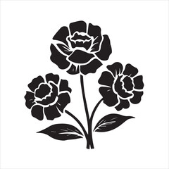 Clean botanical drawing with a fashionable tiny tattoo flower design - Vector illustration