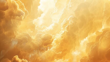 A breathtaking view of golden clouds lit by sunlight, capturing nature's vibrant and dynamic beauty.