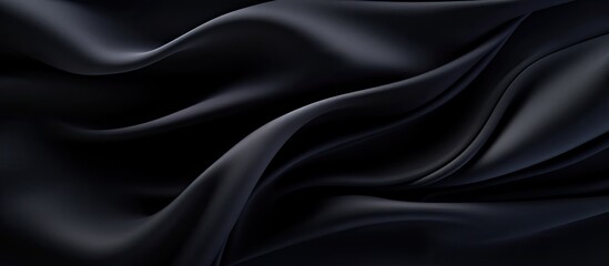 A small dark black pattern on silk fabric creating a textured background with a unique combination of lines colors and shadows perfect for a copy space image © Ilgun