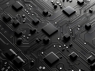 Futuristic metallic circuit board pattern for electronic product mockups and technology backgrounds long title Sleek high tech metallic circuit board
