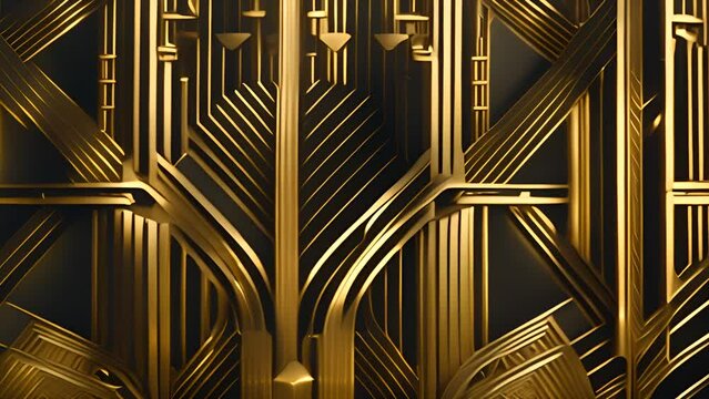 Art Deco Gold Pattern Generative AI