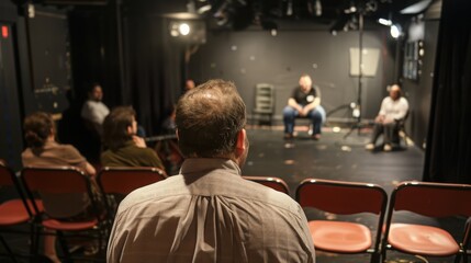 Intimate Independent Theatre Show with Experimental Plays by Small Theatre Companies in a Fringe Theatre Setting, Emphasizing Off-Broadway Vibes and Unique Artistic Performances.