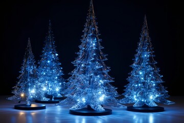 Christmas tree on blue background
