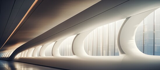 Modern architectural detail showcasing abstract lines in a contemporary office interior or public building creating an aesthetic visual element with copy space image
