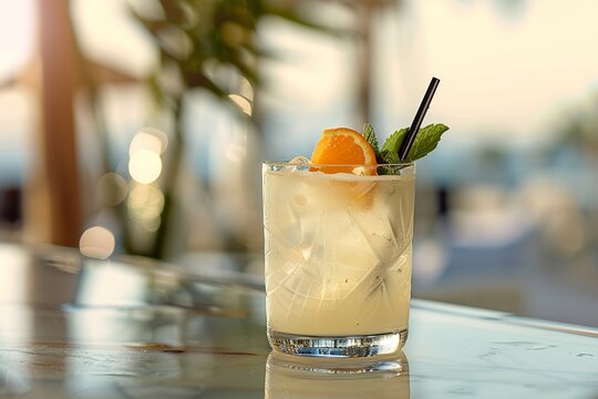 Drinks on a tropical beach