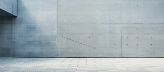 Modern building showcasing architectural details with a geometric shaped cement wall offering a sleek backdrop suitable for copy space image