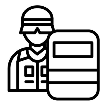 soldier holding shield icon clip art preview