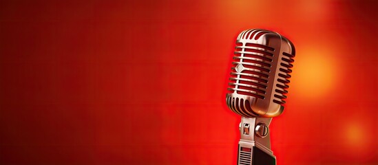 Close up of a microphone with copy space image for an open mic event