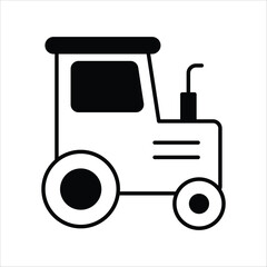 tractor icon with white background vector stock illustration