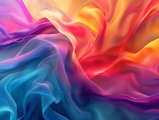 Fototapeta premium Striking abstract wallpaper with geometric forms, vivid colors, and flowing lines, highdefinition, isolated background, spacious copy space