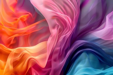 Obraz premium Stylish abstract wallpaper with vivid hues, organic shapes, and intricate textures, highdefinition, isolated background, ample copy space