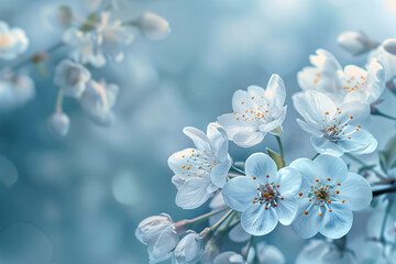 Beautiful Close up of cherry flowers with blur background.