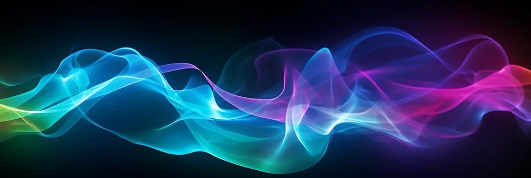 a blue light illuminates a smoke - filled background, creating a mesmerizing visual effect