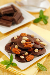 Chocolate delights with nuts.