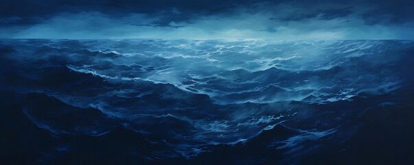 Fototapeta premium a serene ocean scene with a boat anchored in the distance, surrounded by lush greenery and a clear blue sky