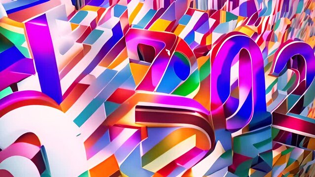 Colorful 202 Number Design Generative AI