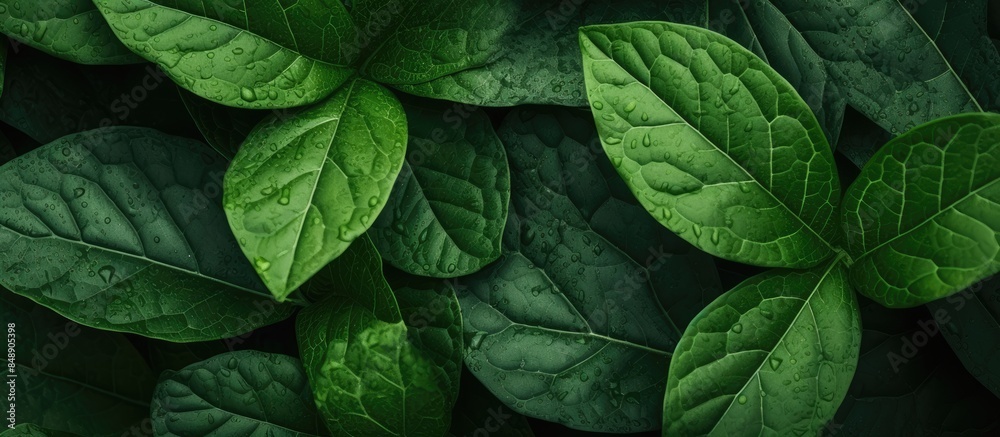 Poster background texture of macro leaves with copy space image