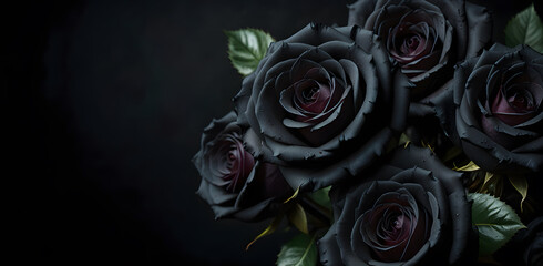 Black rose on a background with haze