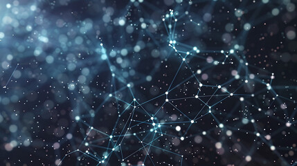 Network Connections Background with Glowing Dots