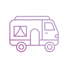 camper van icon with white background vector stock illustration