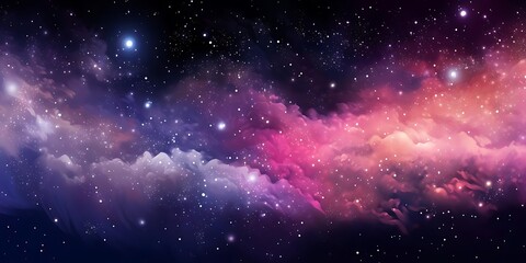 Fototapeta premium a space - themed wallpaper featuring a planet, stars, and a distant galaxy