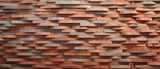 Obraz premium Modern decorative panel with a unique curved brick design Altered photo of aged brick wall designed as an architectural detail for home or office providing a contemporary interior with copy space imag