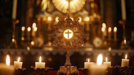 burning candles in church