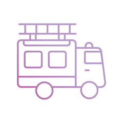 fire truck icon with white background vector stock illustration