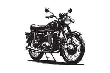 Retro Vintage Motorcycle silhouette Vector Illustration Artwork