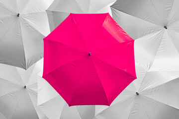 the colorful umbrella in white background