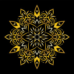 Fototapeta premium Luxury background with mandala ornament, vintage round decorative design