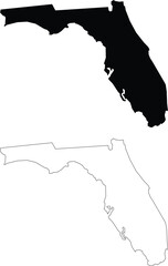 Florida State outline contour silhouette map