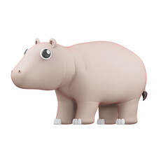 Hippopotamus 3d animal illustration