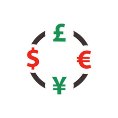 currency exchange icon, made in color style.