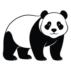 Solid color Giant Panda Bear animal vector design